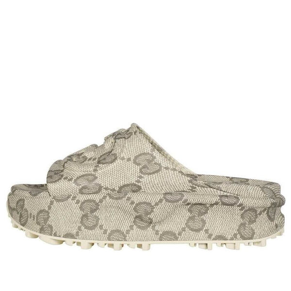 Сандалии slide sandal with interlocking g 'beige' Gucci, бежевый