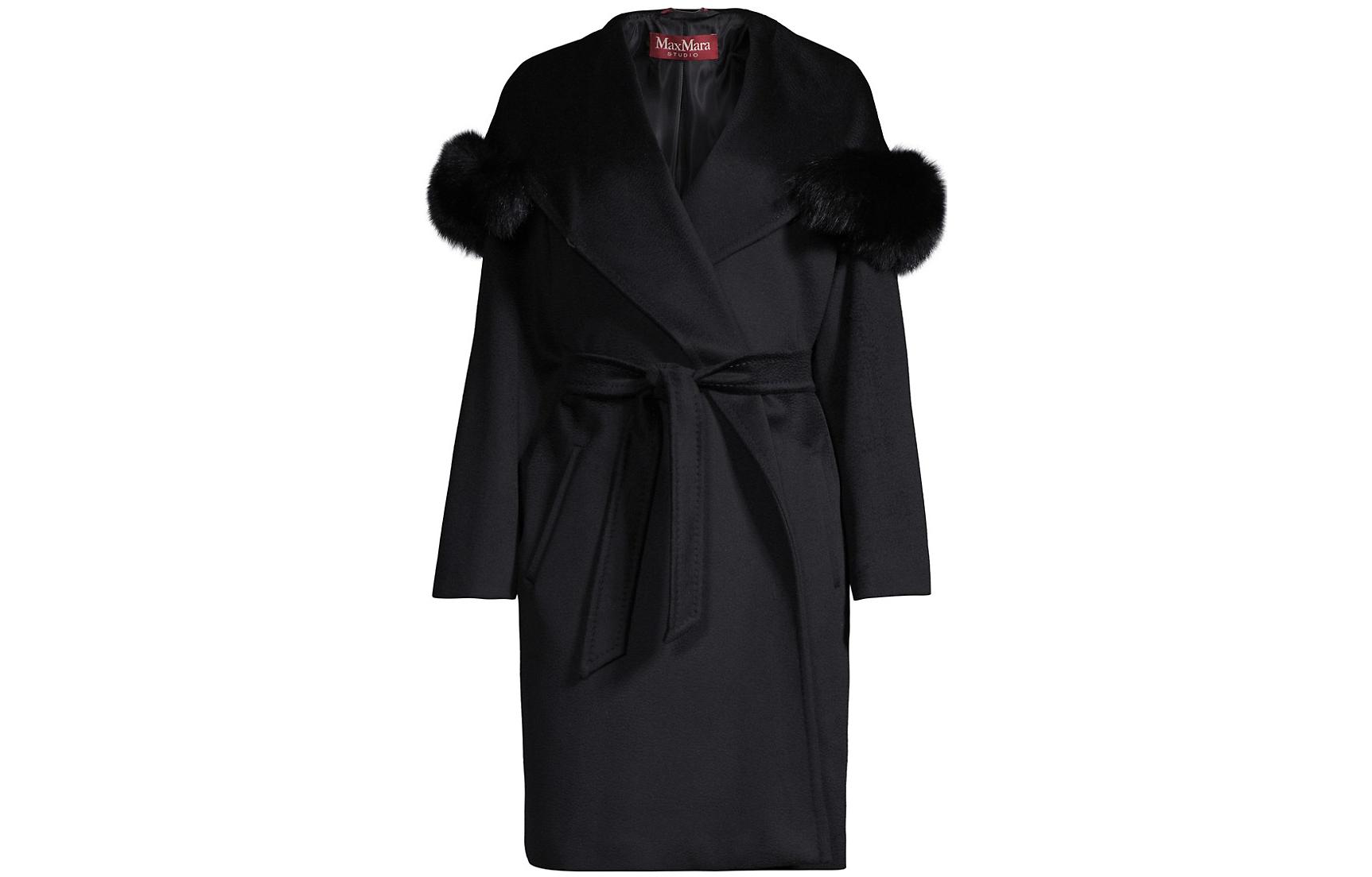 

MaxMara Studio Женское черное пальто Black, Black
