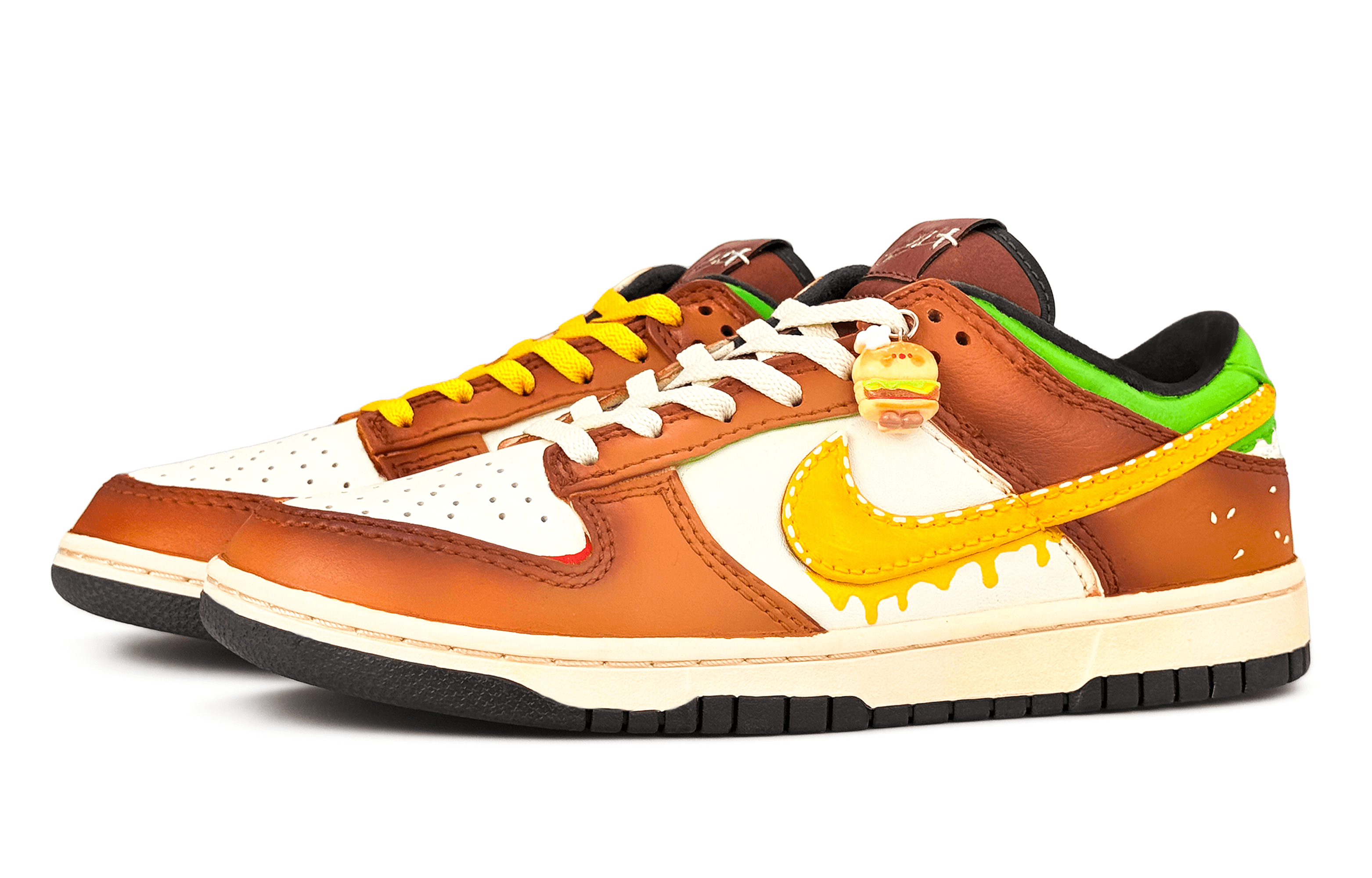 Nike Кроссовки для скейтбординга Dunk с устойчивостью к истиранию и скольжению, низкие, мужские, коричнево-желтые — фото 4