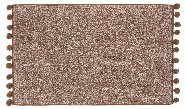 

Коврик для ванной Homescapes meliert mit Pompons, 50x2x80 см, коричневый