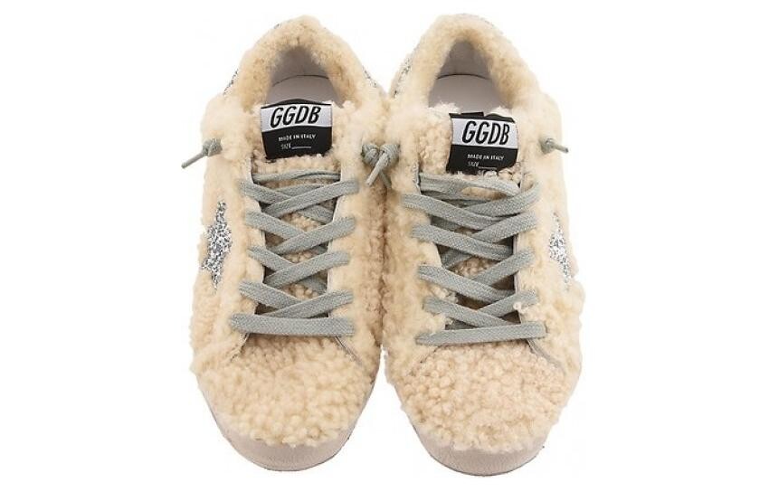 Кроссовки для скейтбординга Super-Star женские, низкие, бежевые Golden Goose — фото 3