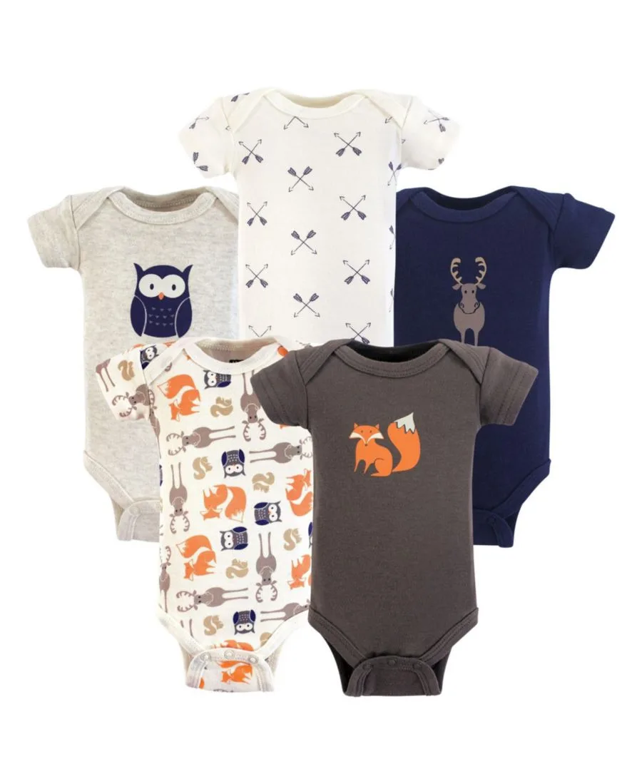 Комплект из 5 хлопковых боди Essential Hudson Baby, Forest