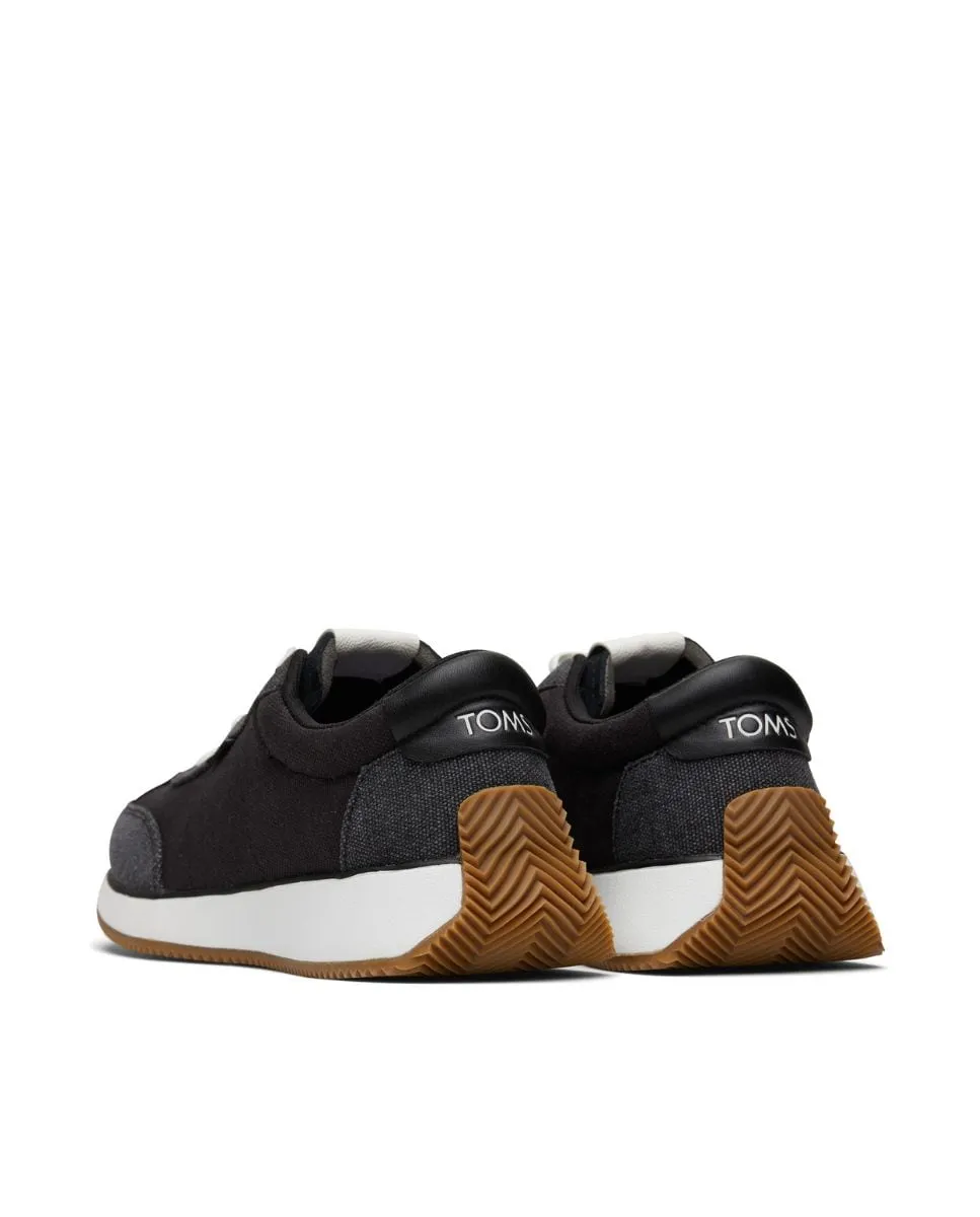 Женские парусиновые кеды на шнуровке Toms, черный — фото 3