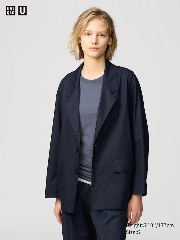 

Куртка свободного кроя из хлопка и лиоцелла Uniqlo, серый