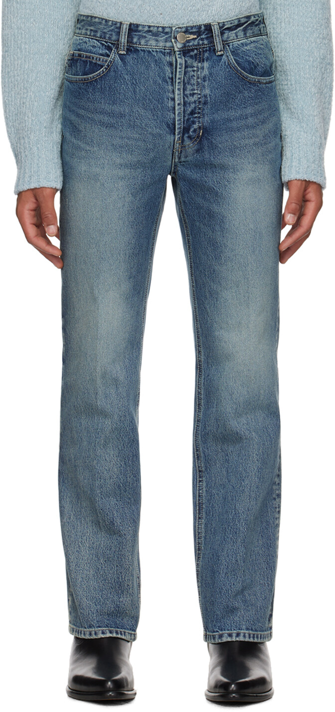 

Синие прямые джинсы Solid Homme