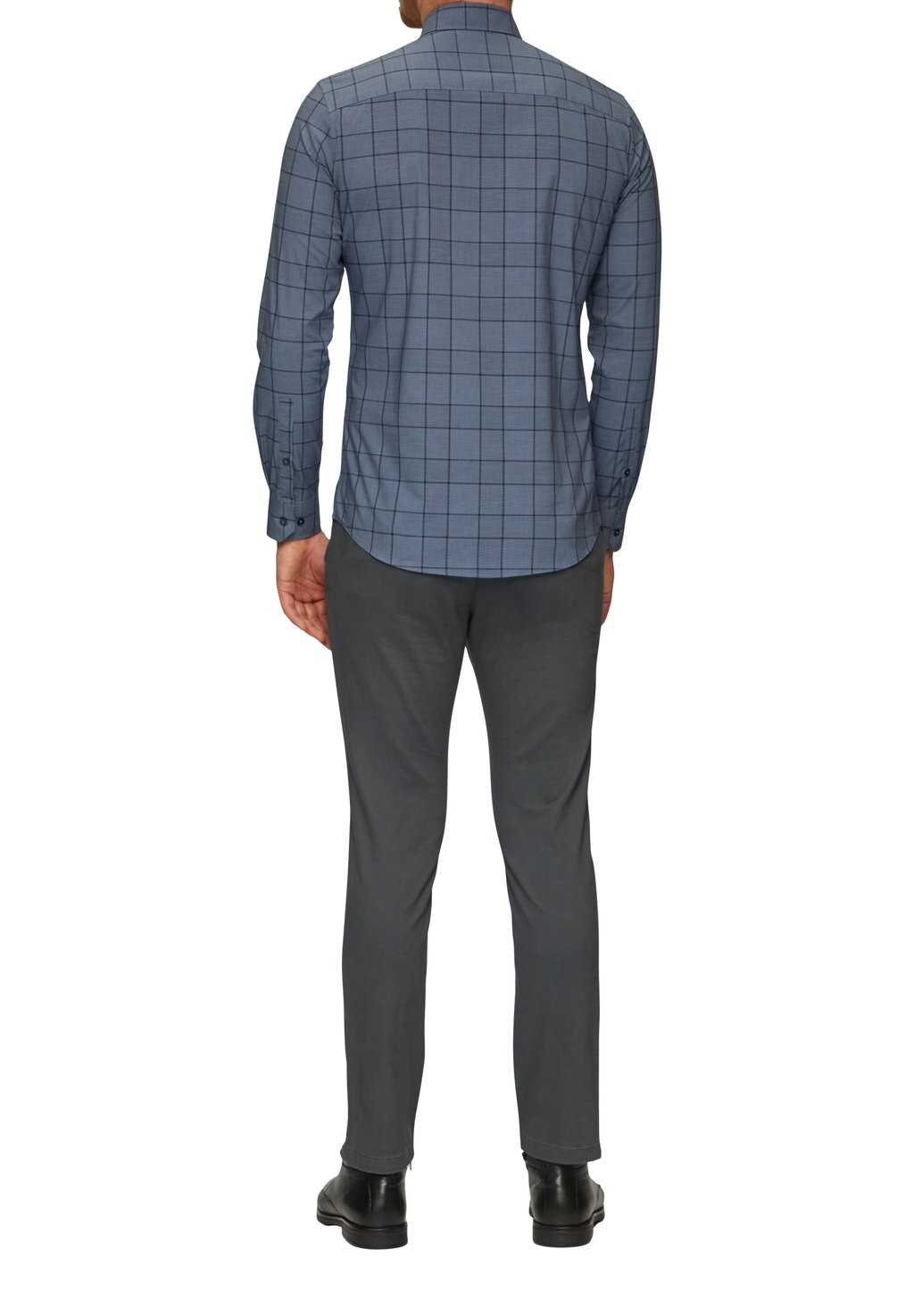 

Рубашка TAILORED FIT KARIERTES STRETCH s.Oliver BLACK LABEL, темно-синий