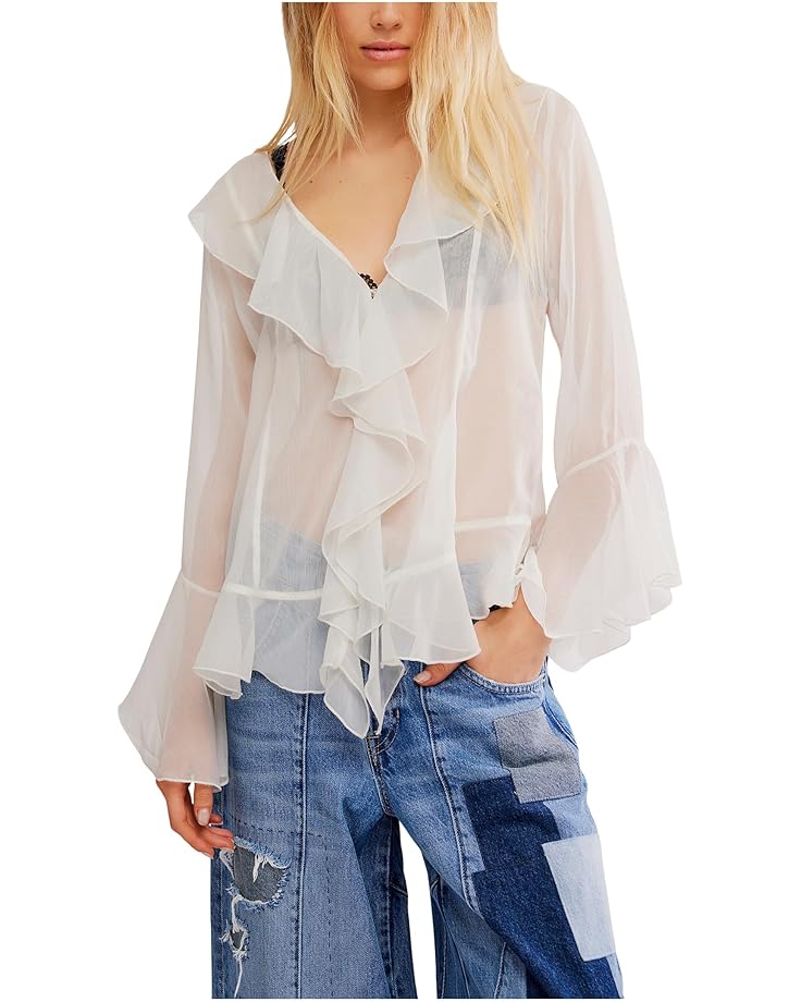 

Женская блузка Free People Bali Tulula Chiffon, Clean Ivory Combo