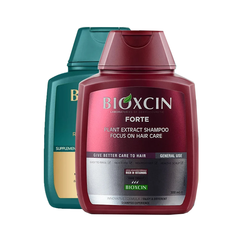 

Bioxcin Красная бутылка белая бутылка шампунь для контроля жира очищающее ванильное весеннее зеленое мыло 300мл+300мл