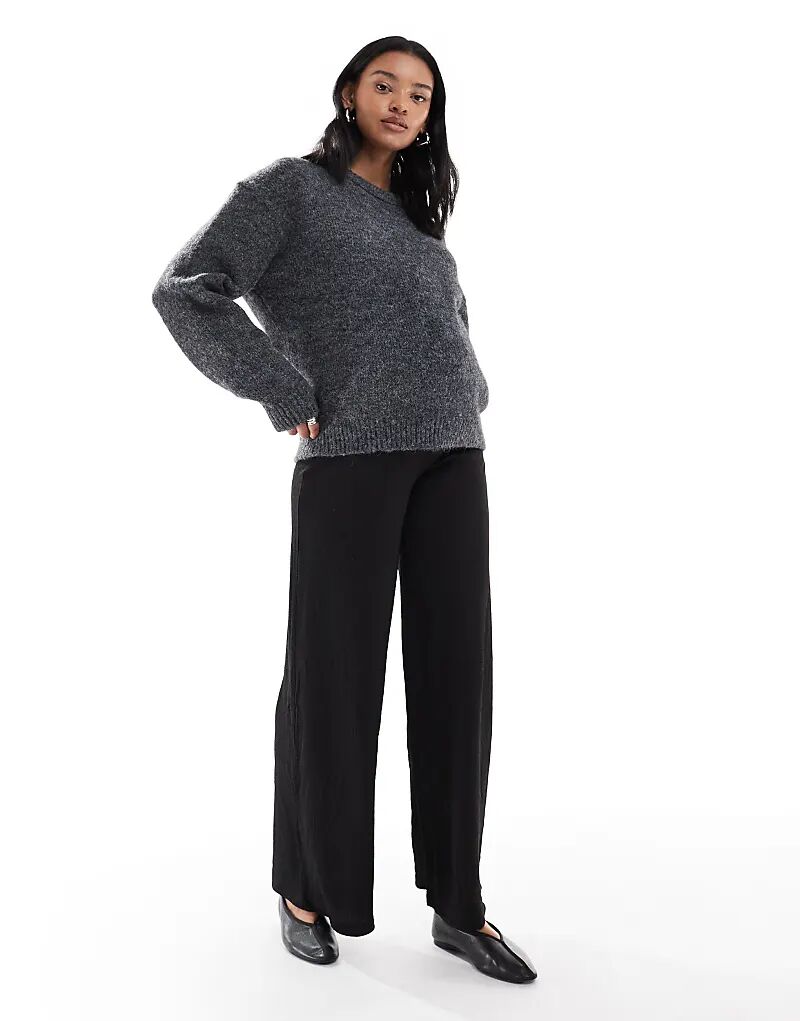 

Широкие брюки из джерси Mamalicious с завязкой на талии, черного цвета