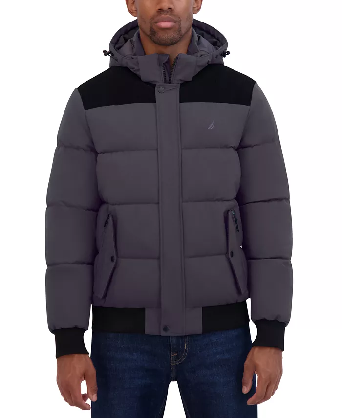 

Мужская бомбер из смесовых материалов Nautica, серый