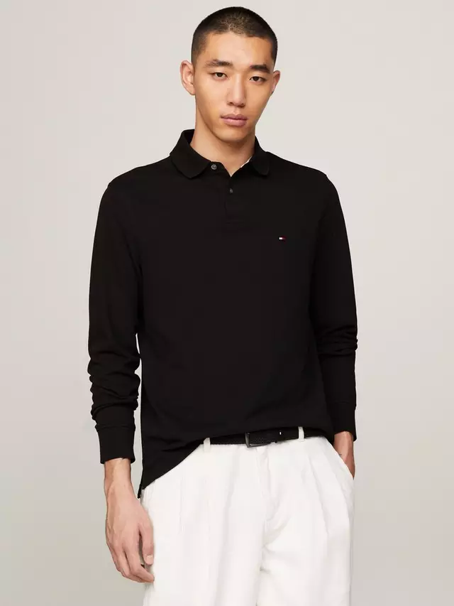 

Поло Tommy Hilfiger 1985 Regular Fit Long Sleeve, черный