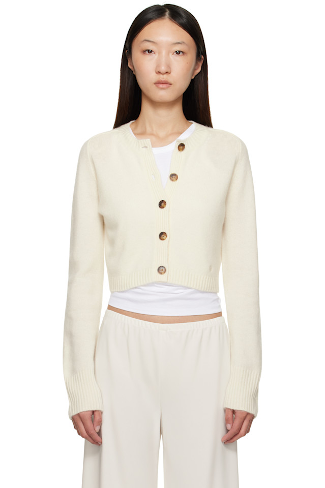 

Кашемировый укороченный кардиган Zephir Loulou De Saison, цвет ivory