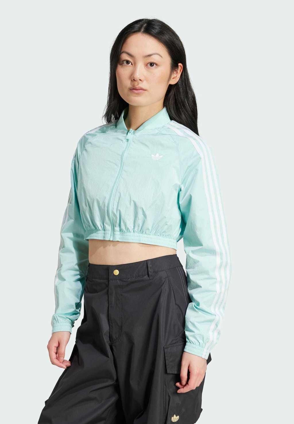 

Куртка-бомбер TEAMGEIST CROPPED adidas Originals, бирюзовый