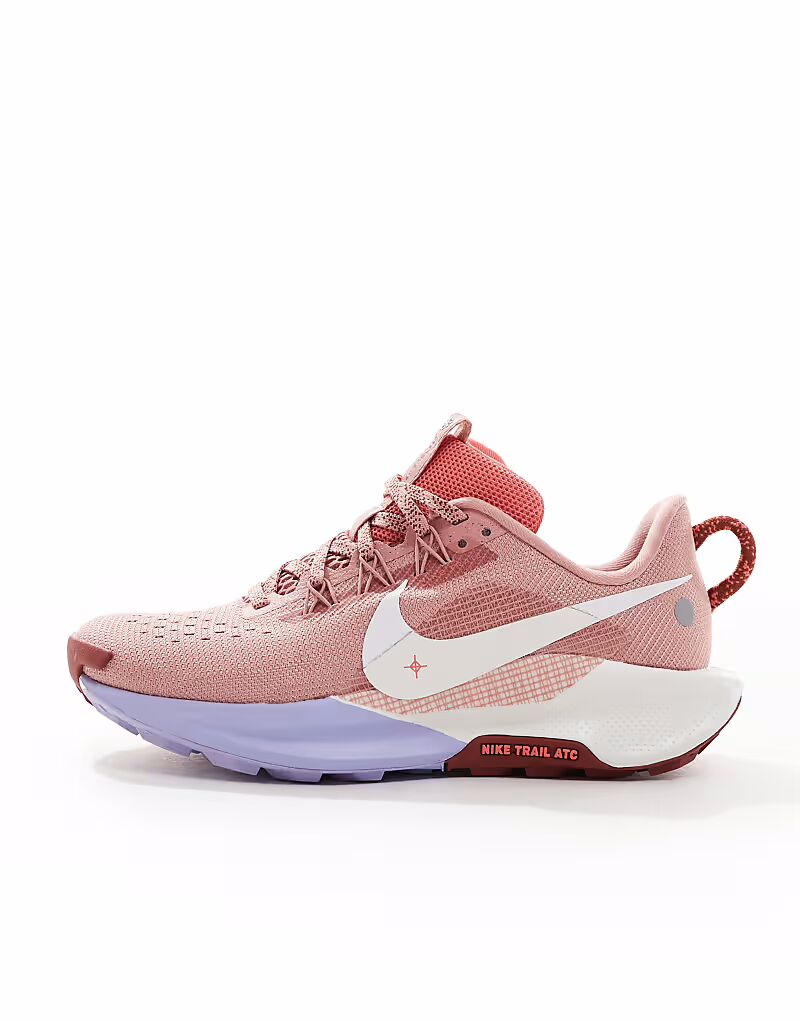 Кроссовки Nike Running React X Pegasus Trail 5 розового и белого цвета — фото 2