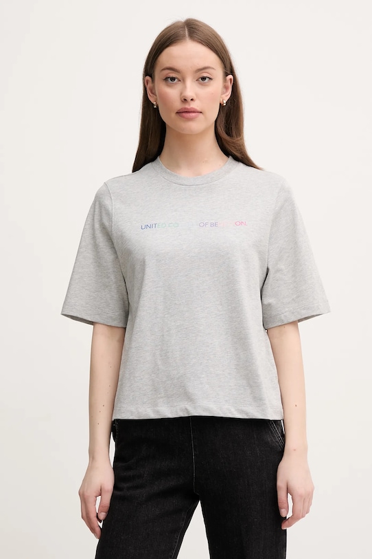 

Хлопковая футболка United Colors Of Benetton, серый