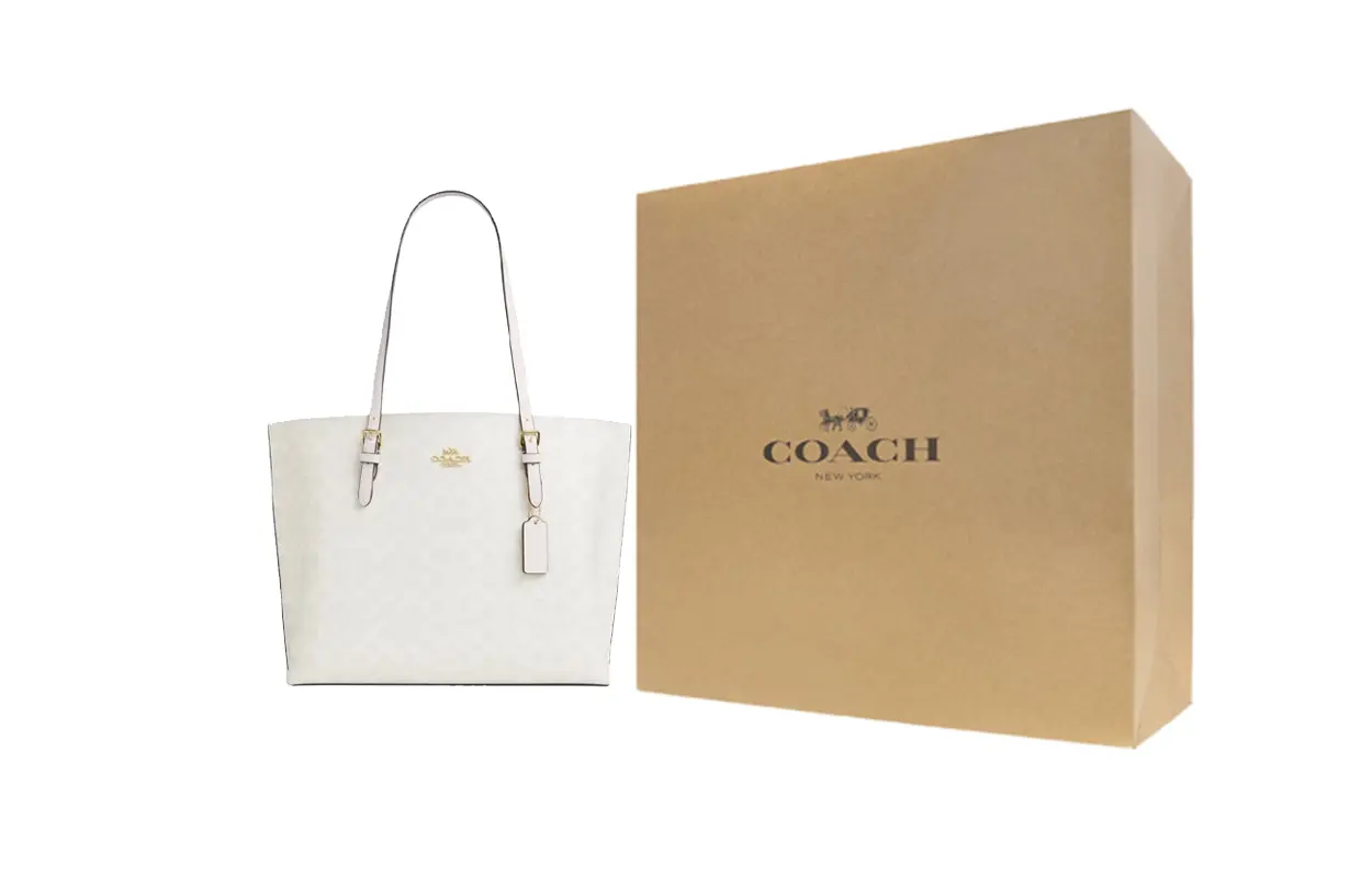 

COACH Сумка-шоппер из искусственной кожи Молли большая женская меловая белая