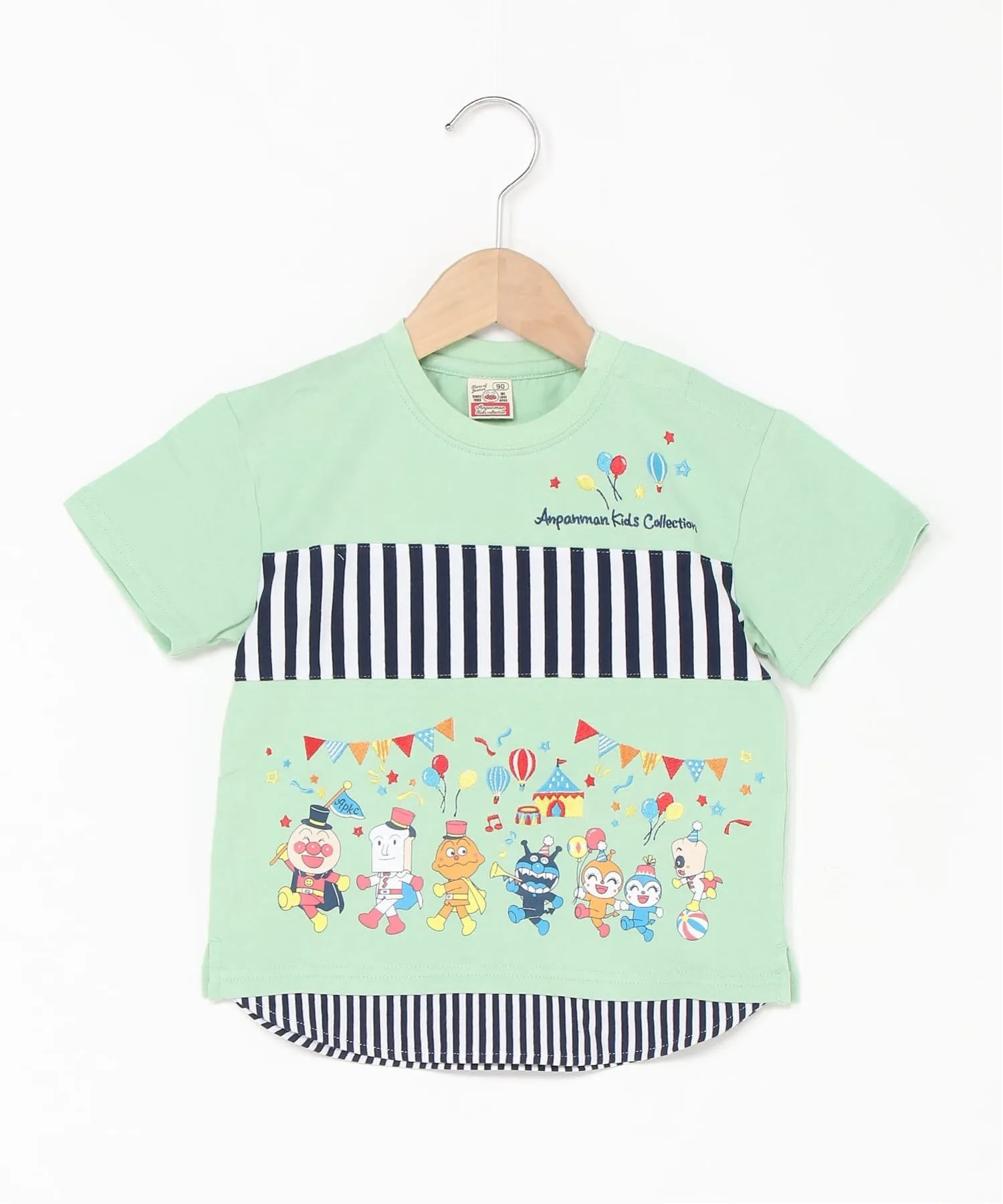 Детская коллекция ANPANMAN / (K) Футболка с коротким рукавом с парадным рисунком Anpanman Kids Collection, green — фото 2