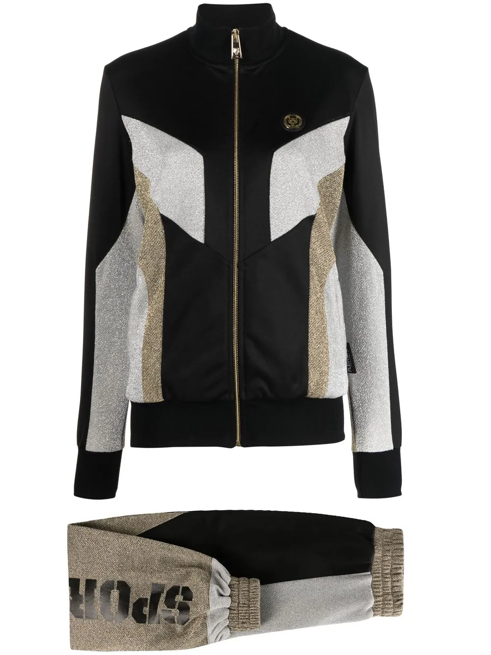 

Спортивный костюм с эффектом металлик Plein Sport, черный