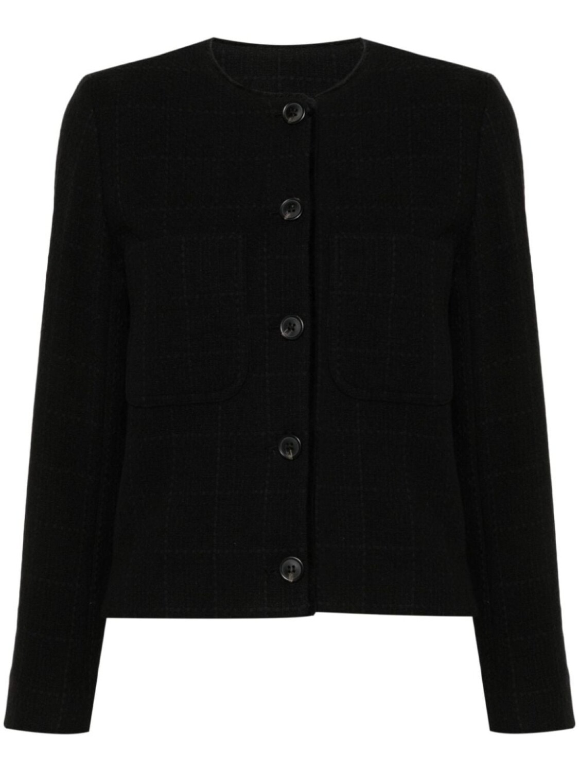 

A.P.C. твидовый пиджак без воротника, черный