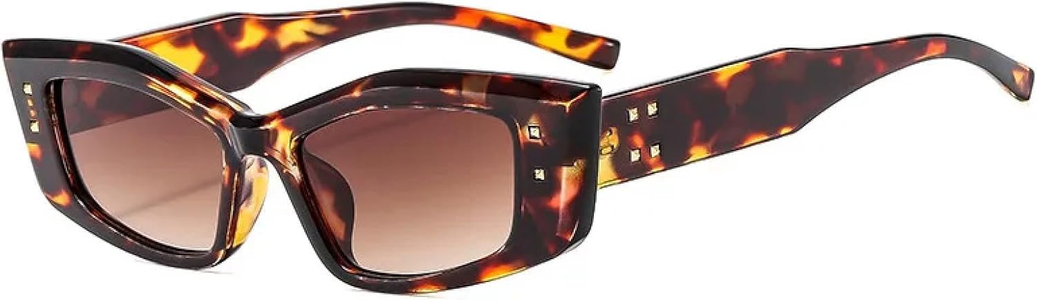 

Солнцезащитные очки с защитой от УФ-излучения UV400 | Градиентные женские заклепки, черные, Leopard | Для женщин и мужчин, для занятий спортом на открытом воздухе и вождения DSVIGF, Leopard-brown