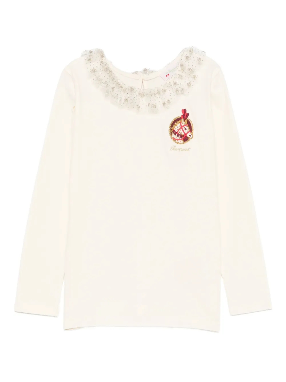 

Кружевной топ Tidjany с вышивкой Bonpoint, нейтральный