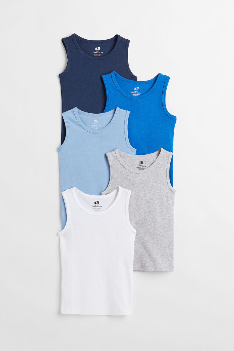 

5 пар хлопковых топов-жилетов H&M, белый
