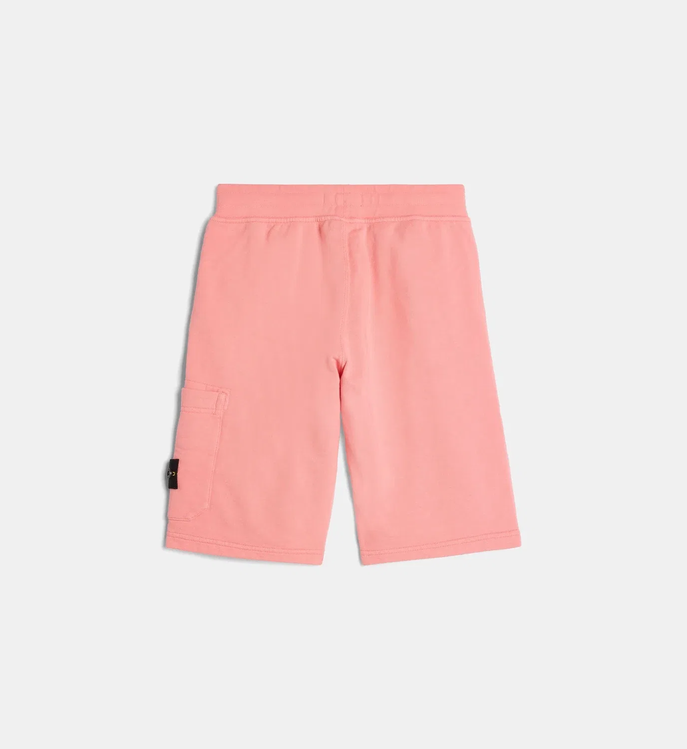 Фирменные прямые шорты из хлопкового флиса Stone Island, розовый — фото 2