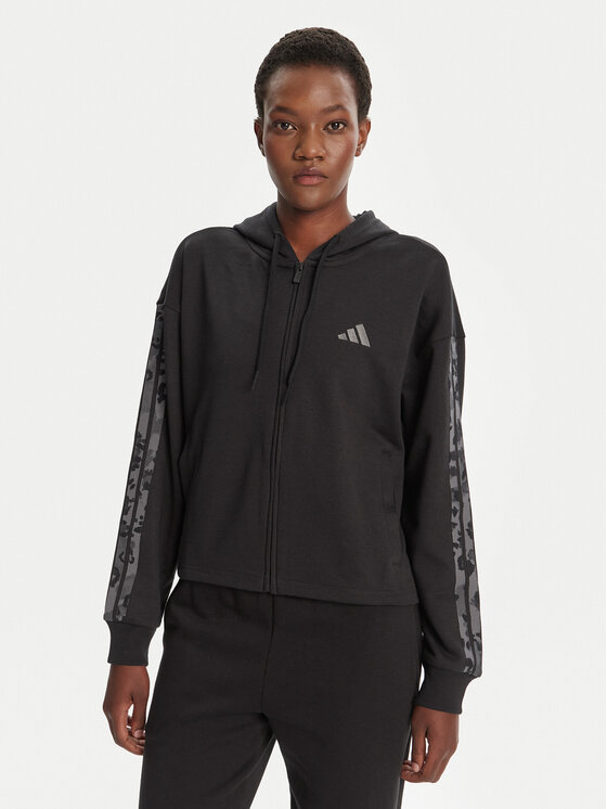 

Свитшот loose fit Animal Print 3-Stripes JM1862 Adidas, чёрный