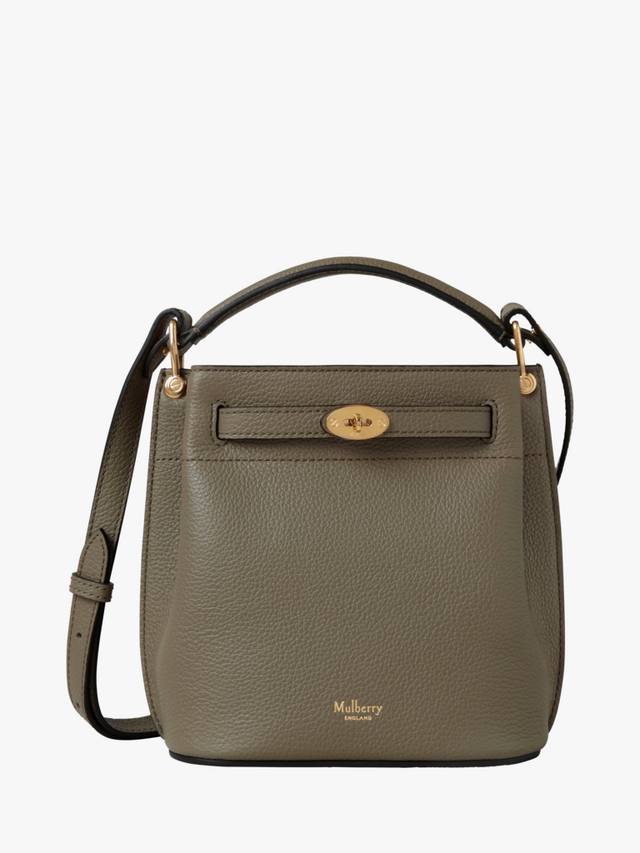 

Мини-сумка-ведро из кожи айлингтона Mulberry, цвет Linen Green
