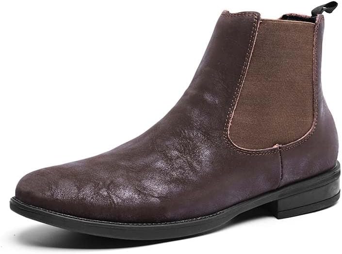 

Мужские ботинки Vtiao из натуральной кожи Челси, модная ретро-куперированная кожа, высокие кожаные ботинки, модные деловые кожаные ботинки, мужские повседневные ботинки, противоскользящие, прочные, мягкие, коричневый