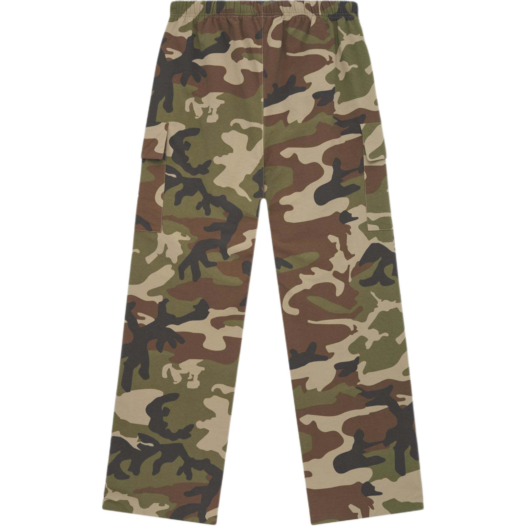 Военные полевые брюки из нейлона Fear Of God Essentials, зеленый камуфляж/лесной камуфляж — фото 3