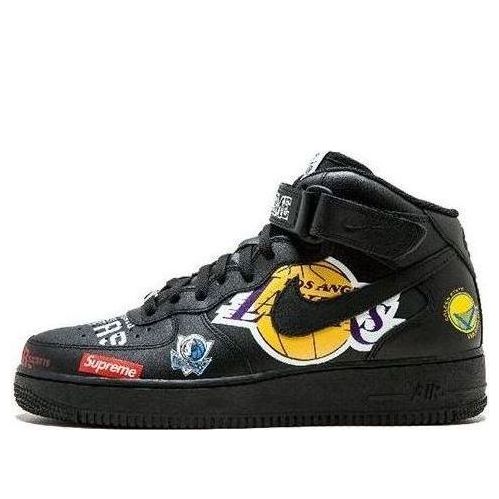 

Кроссовки x supreme x nba air force 1 mid 07 'black' Nike, черный