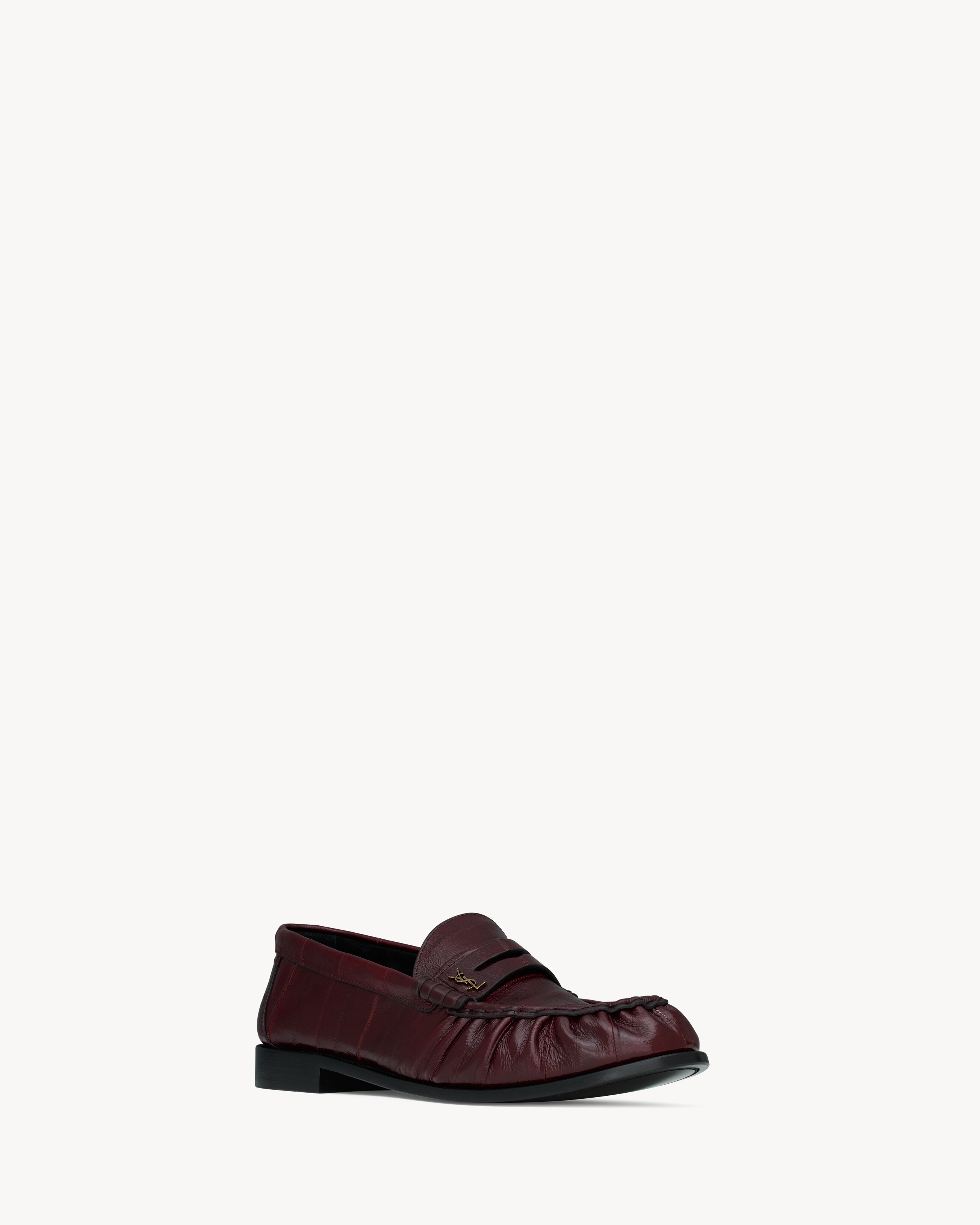 Лоферы LE LOAFER из мягкого угря Saint Laurent, бордо — фото 3