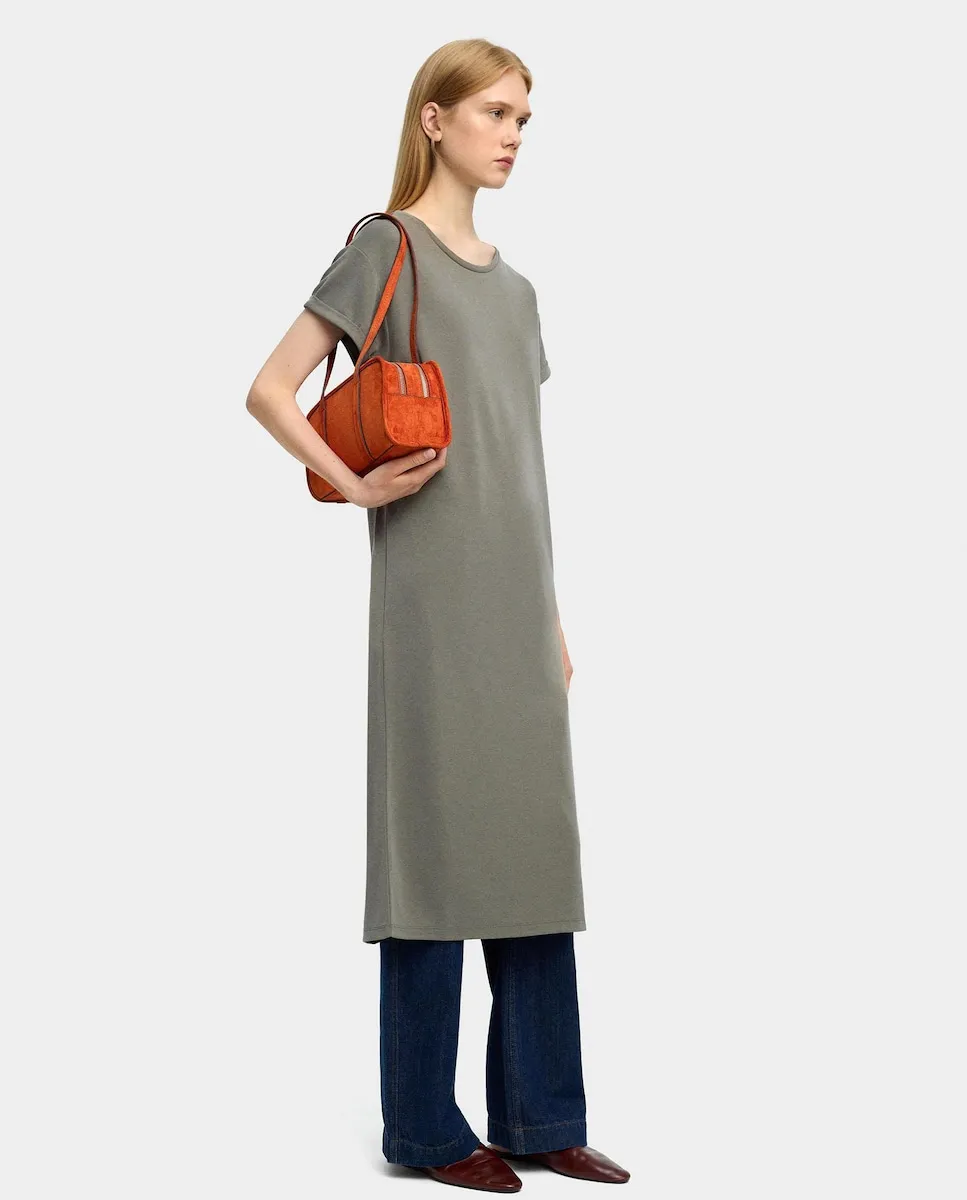 

Миди-платье с коротким рукавом, однотонное Parfois, светло-зеленый