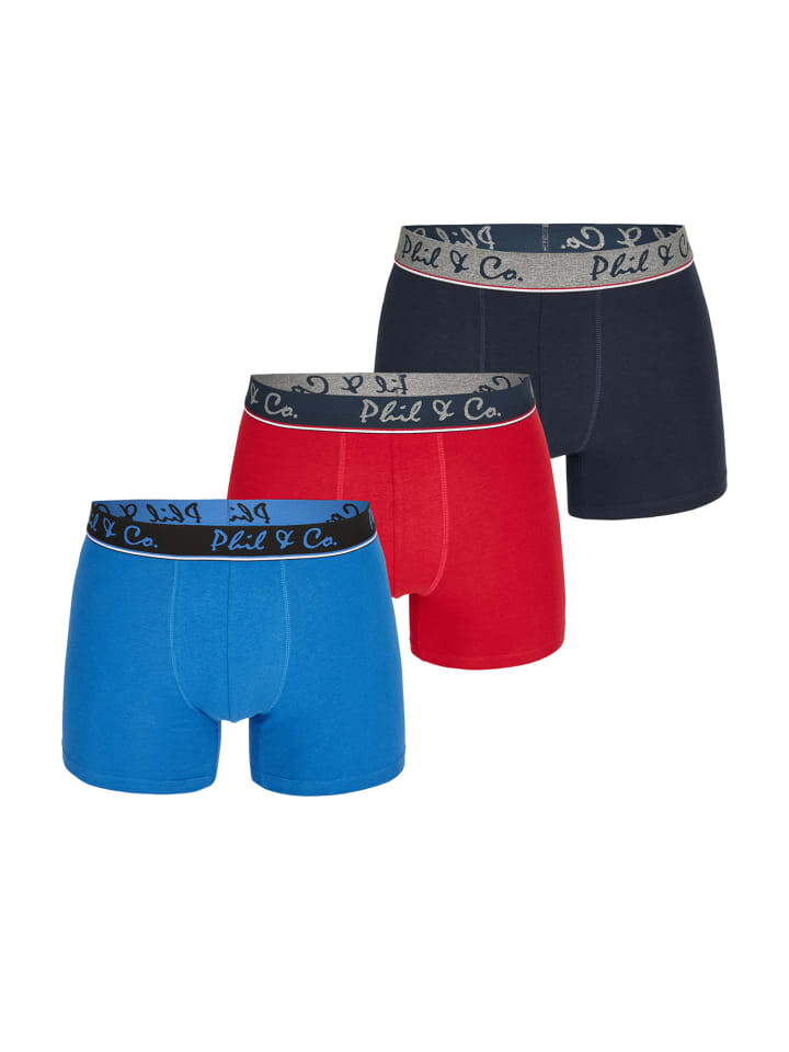 

Трусы боксеры Phil & Co. Berlin Retro Boxer Jersey Core, цвет BlueRedBlack