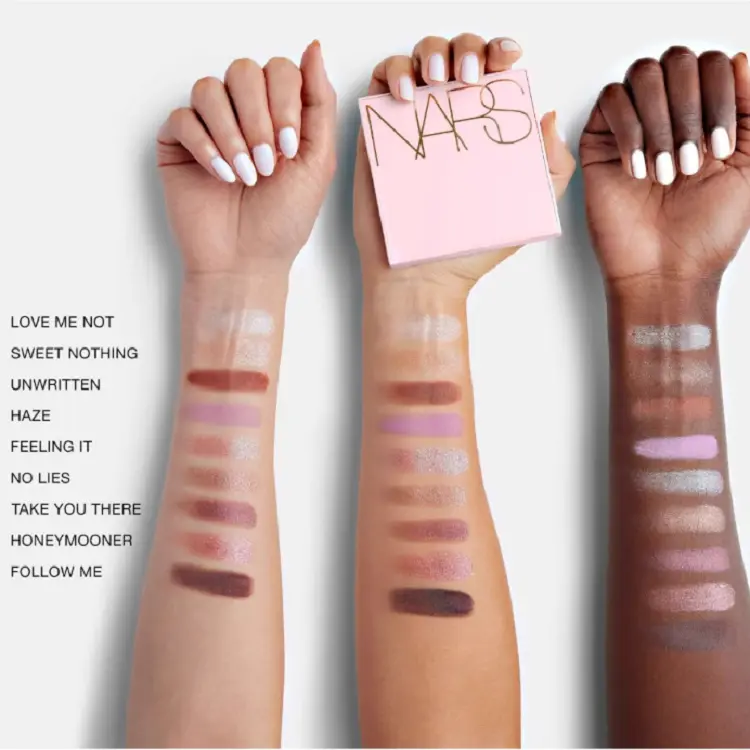 NARS Палитра теней для век Purple Enchantment Golden Charm Limited Edition Pink Box, девять цветов, легко растушевывается, 15,3 г — фото 4