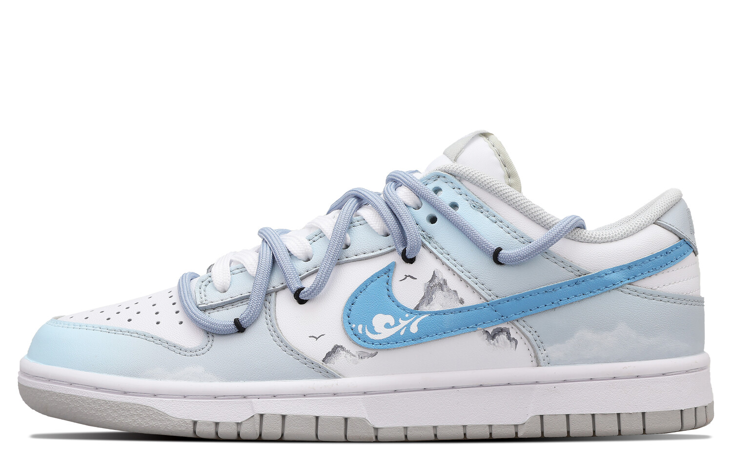 

Кроссовки Nike Dunk Skateboard Shoes Men Low-Top White, синий
