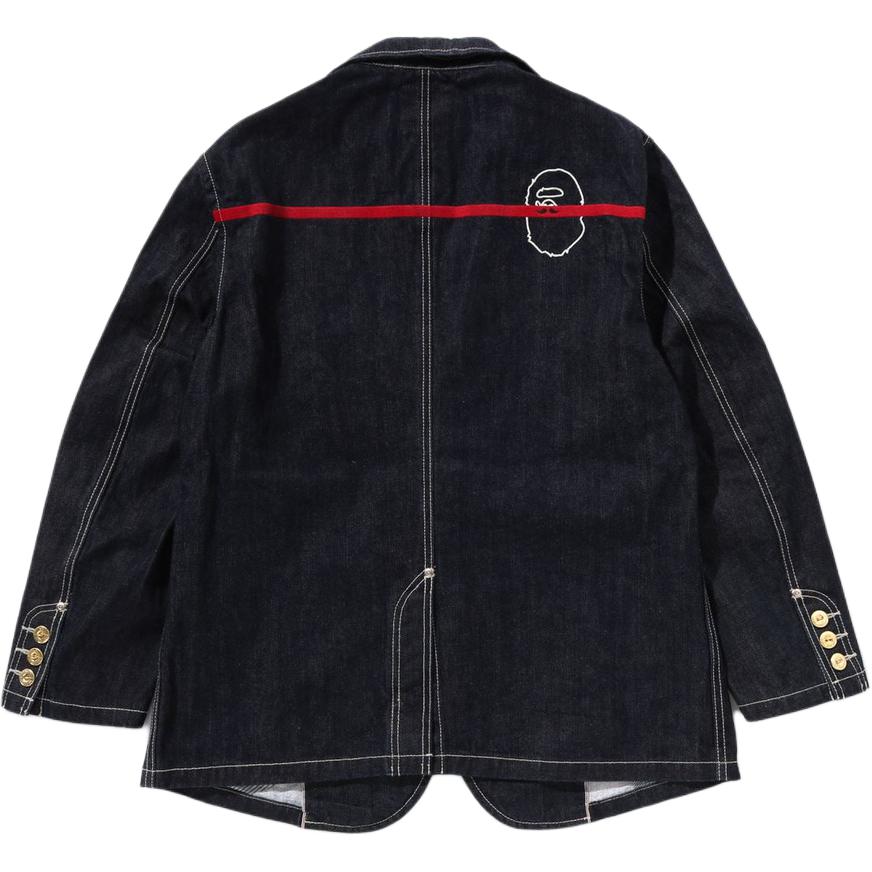 A BATHING APE Джинсовая куртка мужская черная, Marine Blue — фото 2