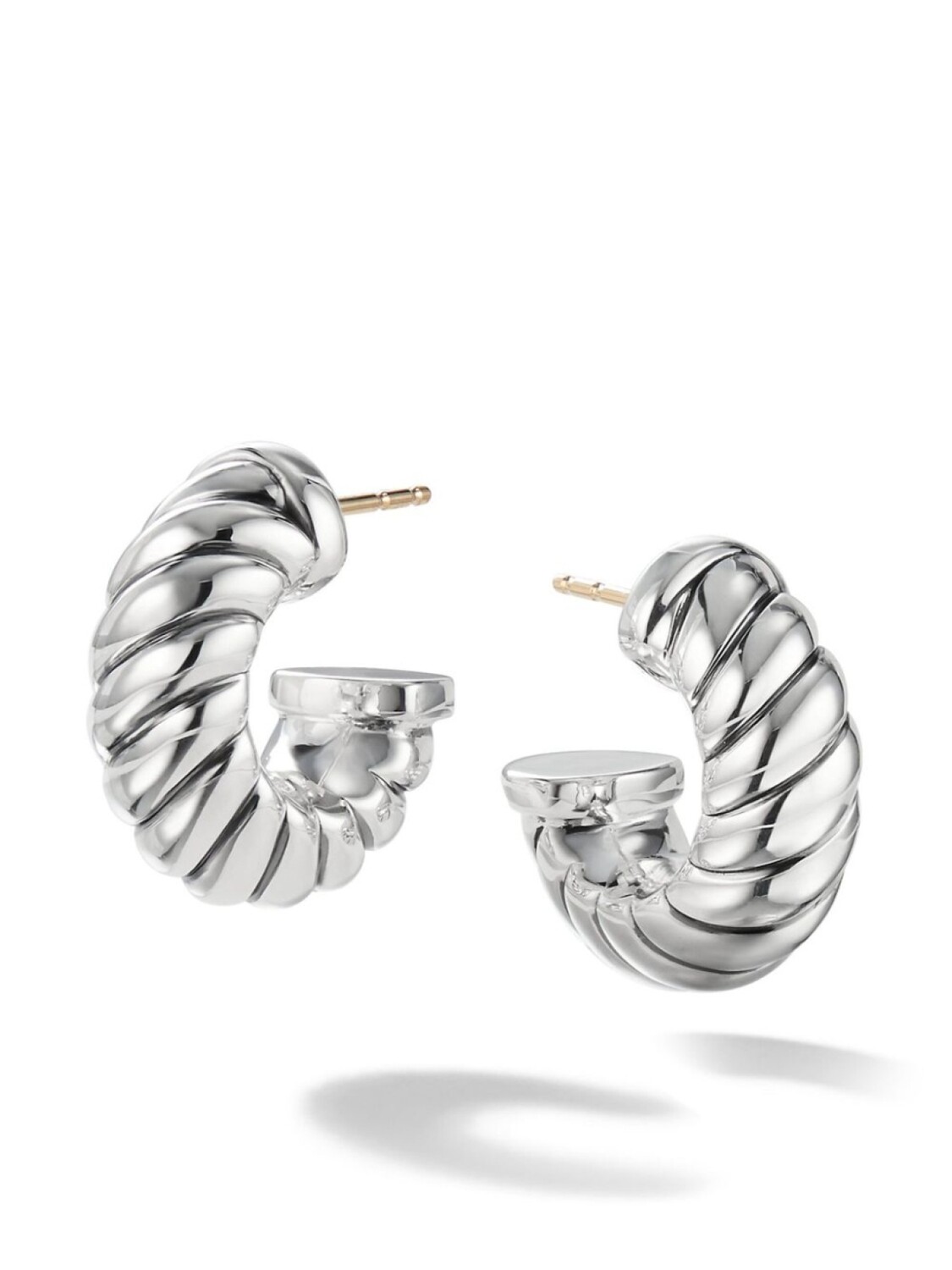 

Серебряные серьги Sculpted Cable Shrimp David Yurman, серебряный
