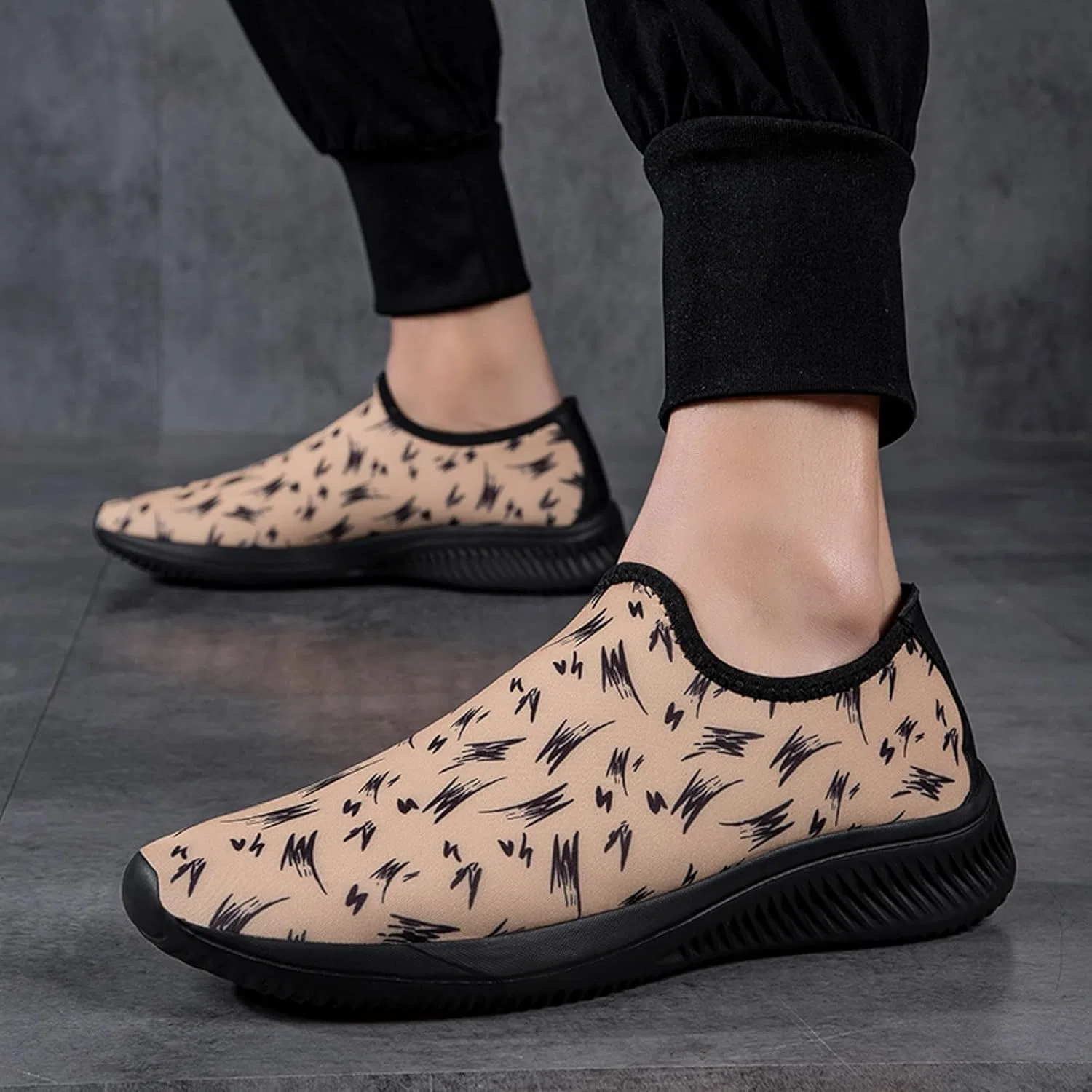 Кроссовки Running Schuhe Herren - Modische Herren-Sportschuhe Mit Flachem Boden Für Bequemen Leichten Alltag Generic, Beige — фото 2