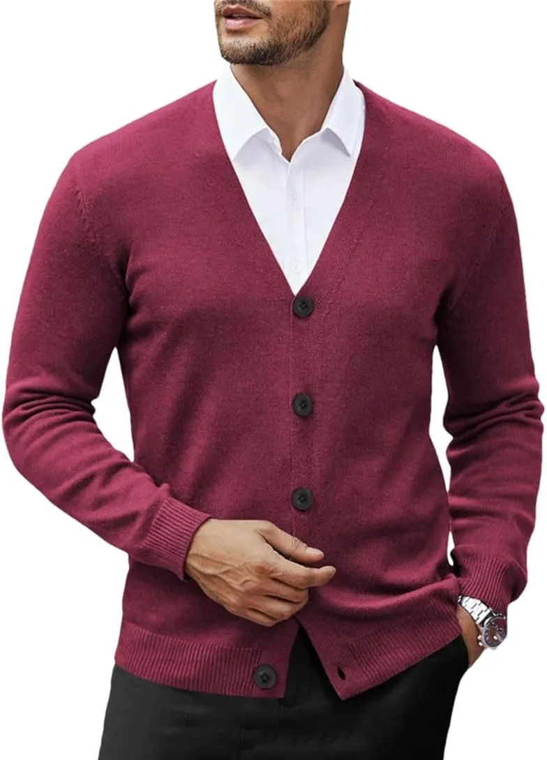 

Мужской кардиган с V-образным вырезом — вязаный свитшот для уличного стиля