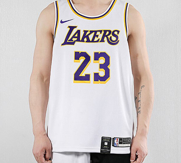 Спортивная футболка nba los angeles lakers lebron james no. 23 jersey white Nike, белый — фото 3
