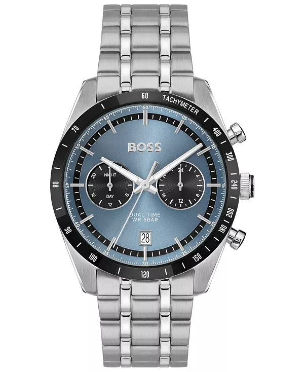 

Мужские кварцевые многофункциональные часы Tourmaster из нержавеющей стали, 41 мм Hugo Boss, silver-tone