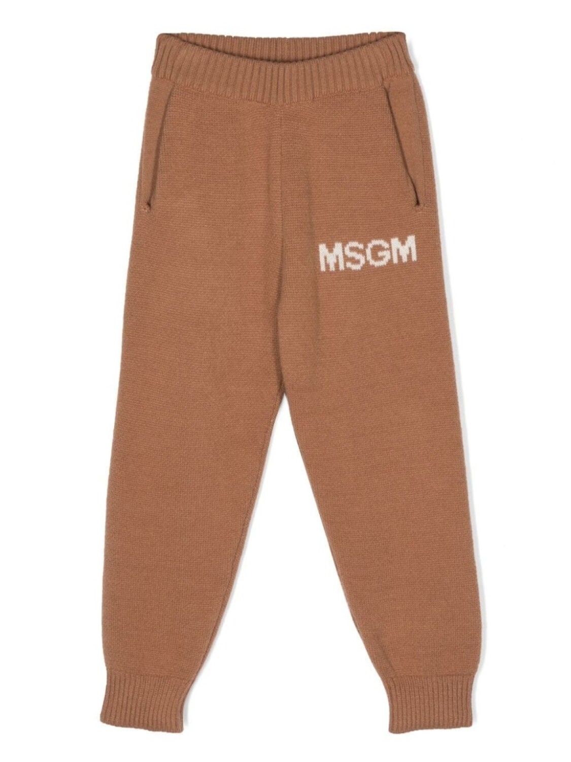 

MSGM Kids спортивные брюки с вышитым логотипом, коричневый