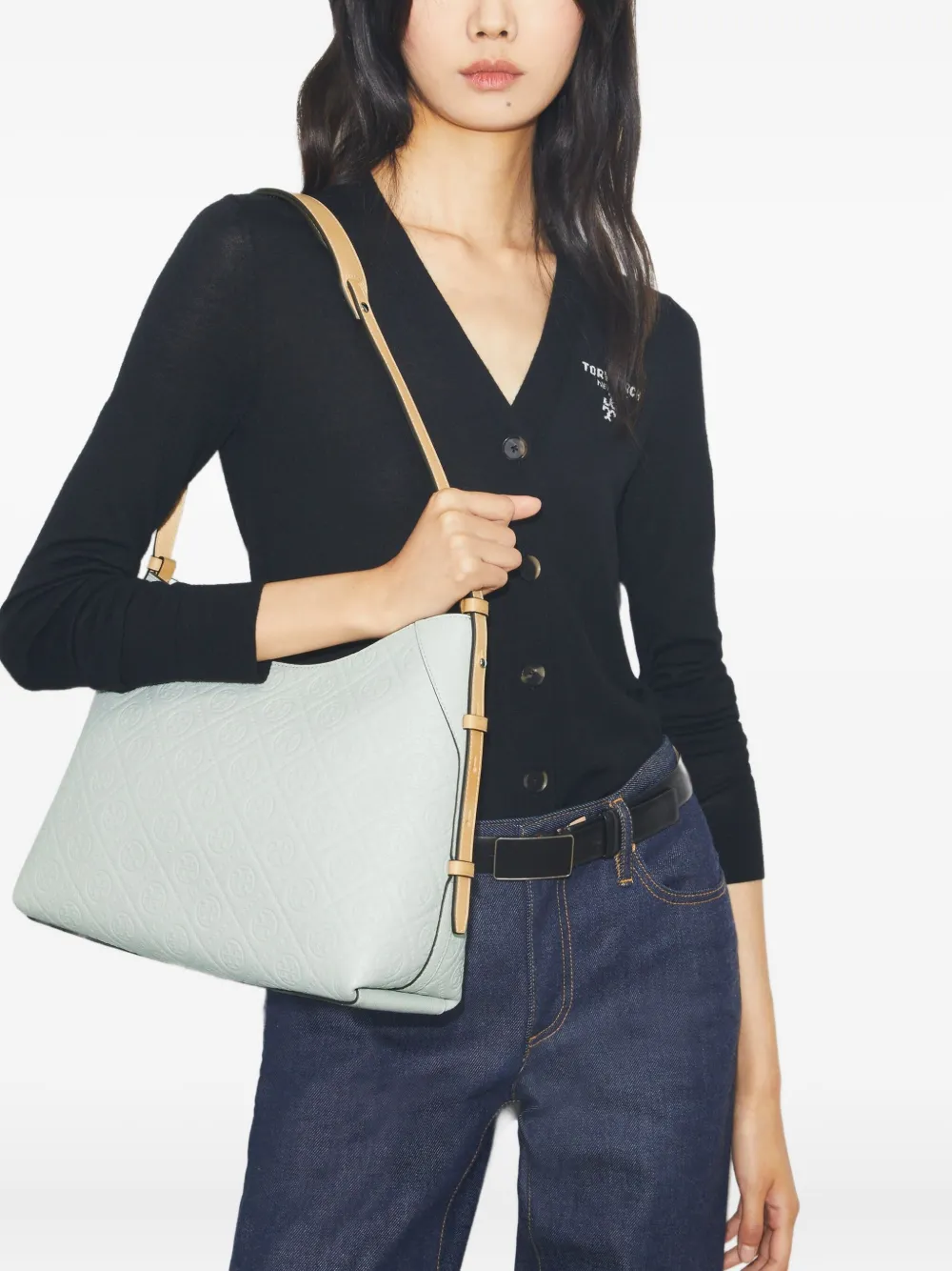 

Сумка на плечо с монограммой Tory Burch, зеленый