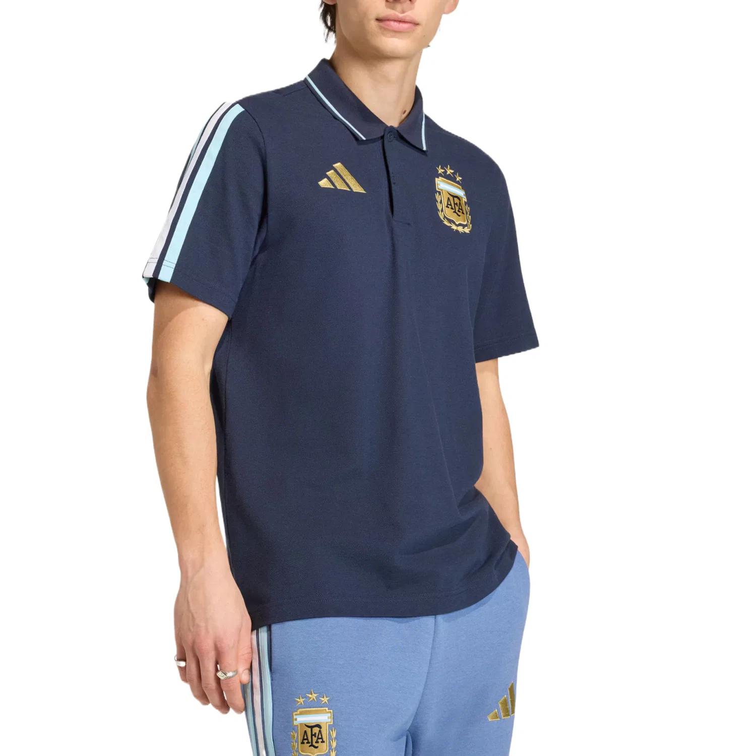 Футболка-поло Argentina Men's Adidas, Dark Navy Blue — фото 3