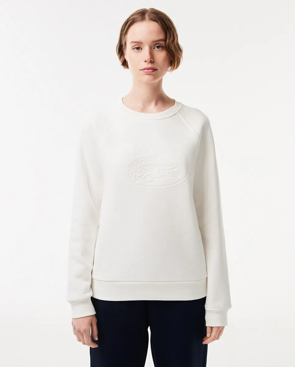 

Женский джоггер свободного кроя с фирменным принтом Lacoste, белый