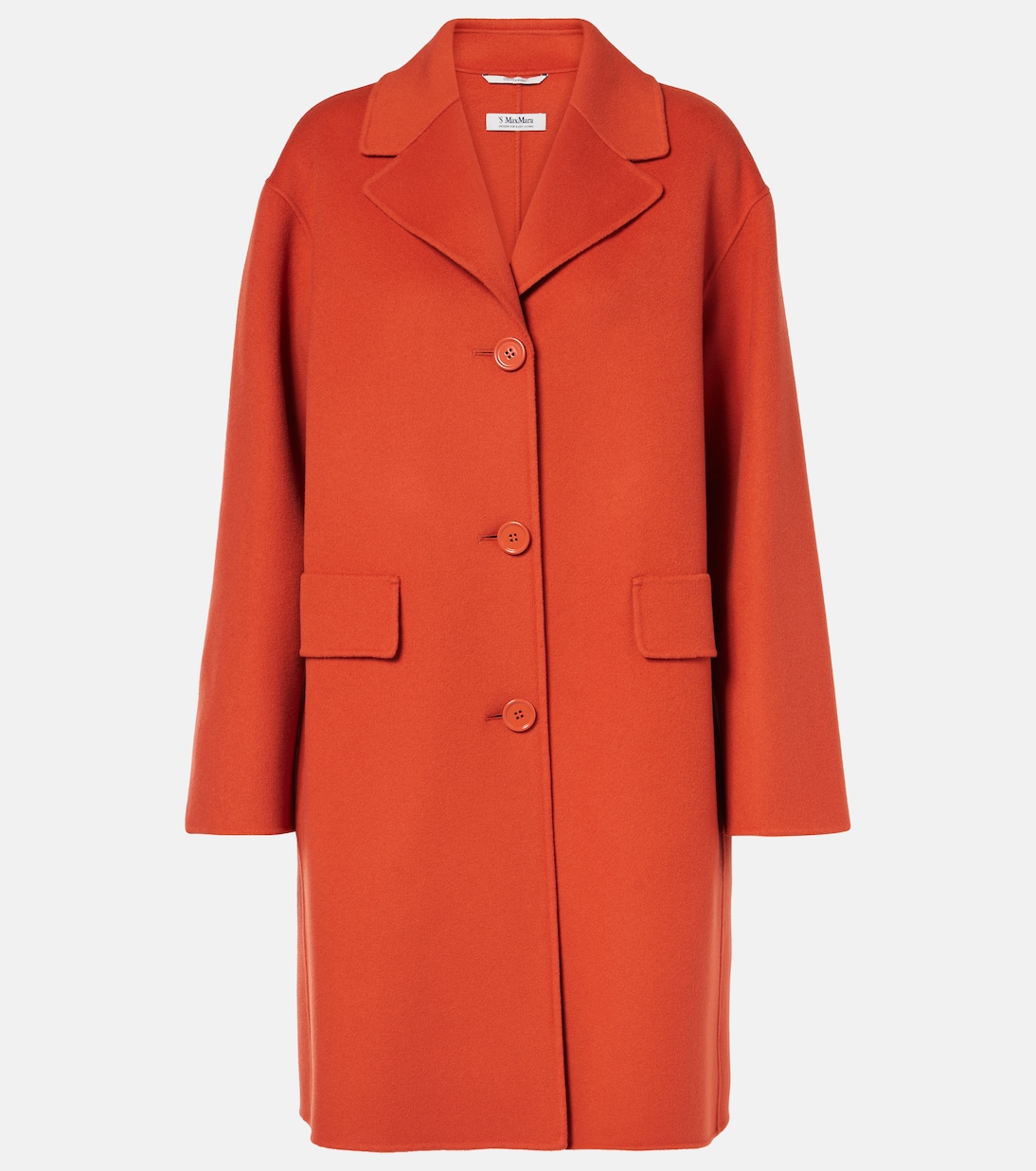 

Однобортное шерстяное пальто S Max Mara, Spring Orange