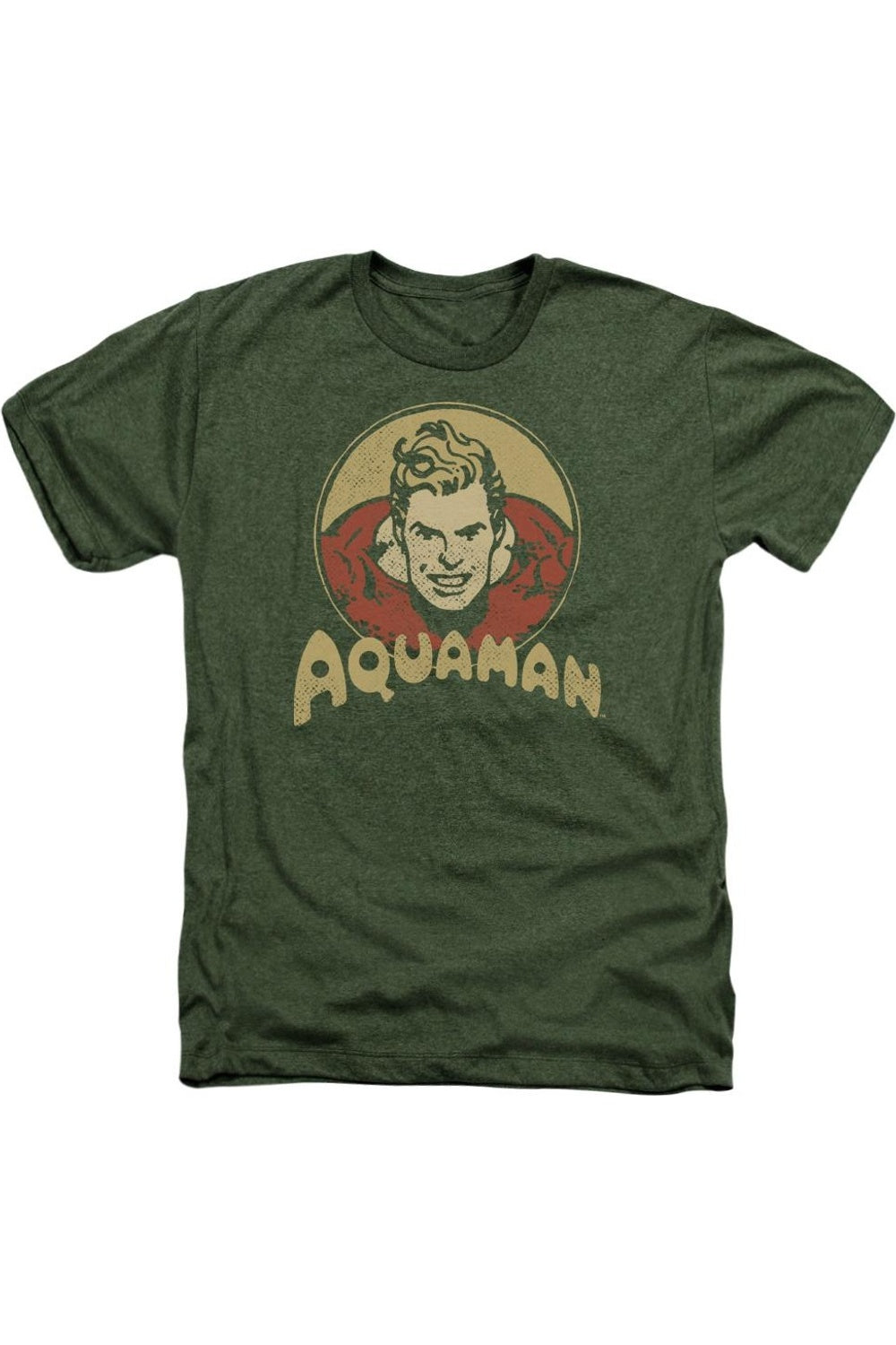 

DC Comics Aquaman Circle Adult Heather Tee / Футболка Gildan, хаки