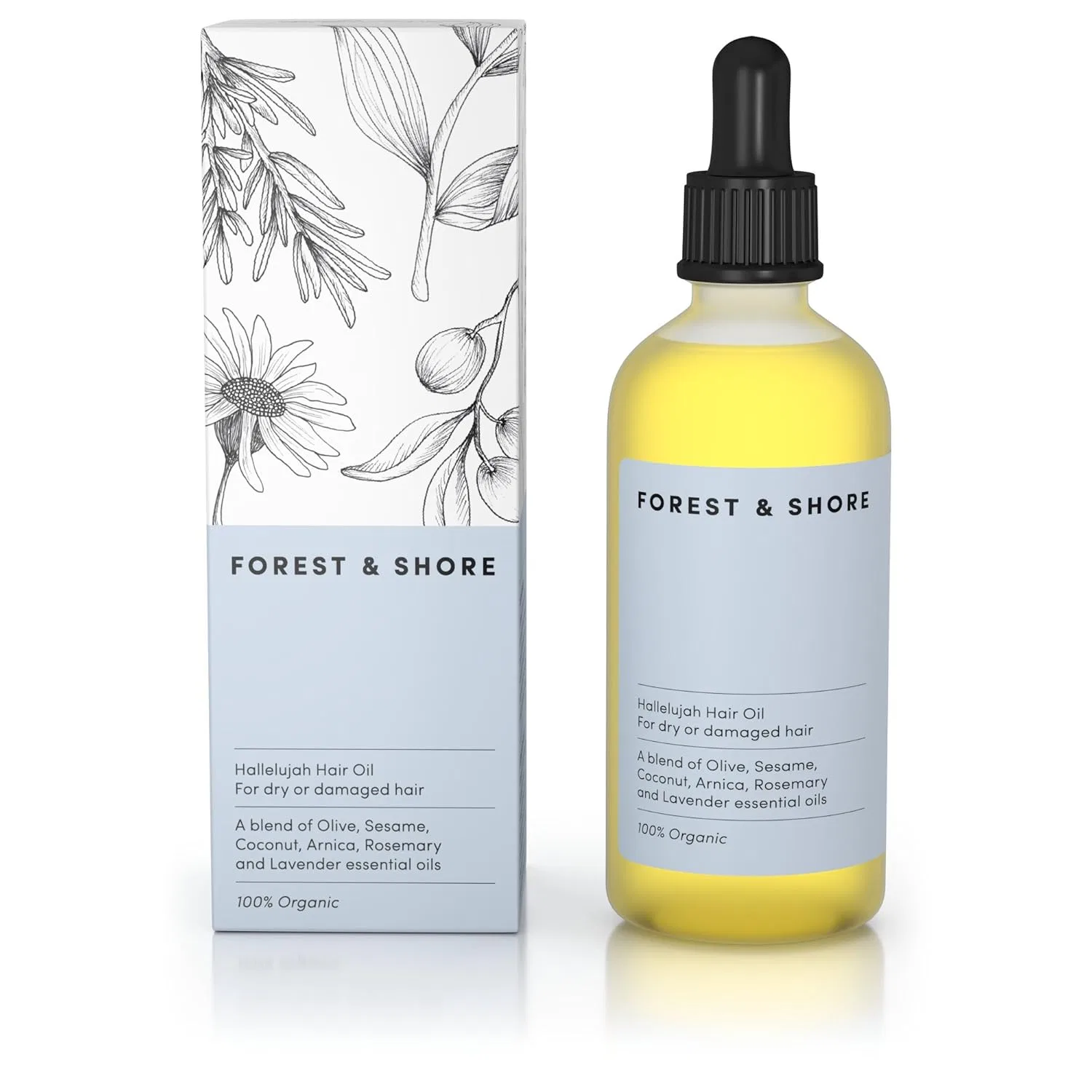 Органическое масло для волос Hallelujah Hair Oil, 100% натуральное Forest & Shore, Hallelujah